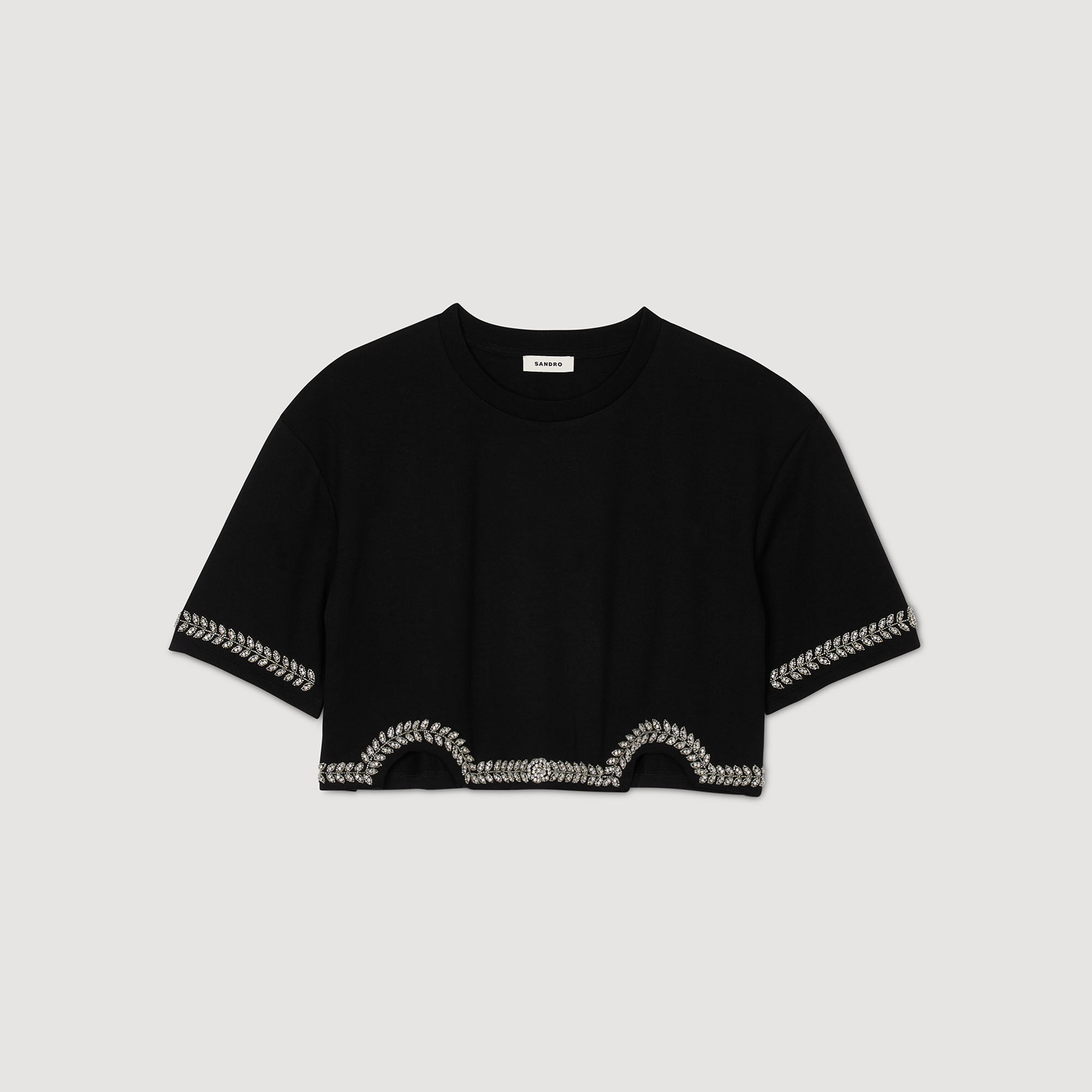 Rhinestone cropped T-shirt