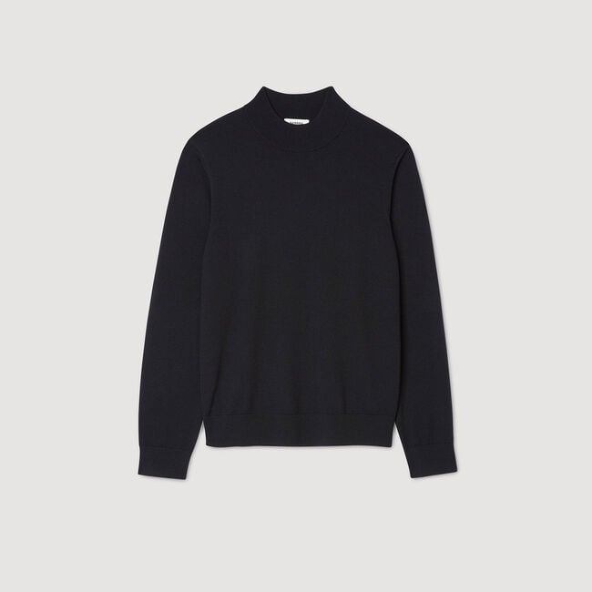Wool jumper with high neck