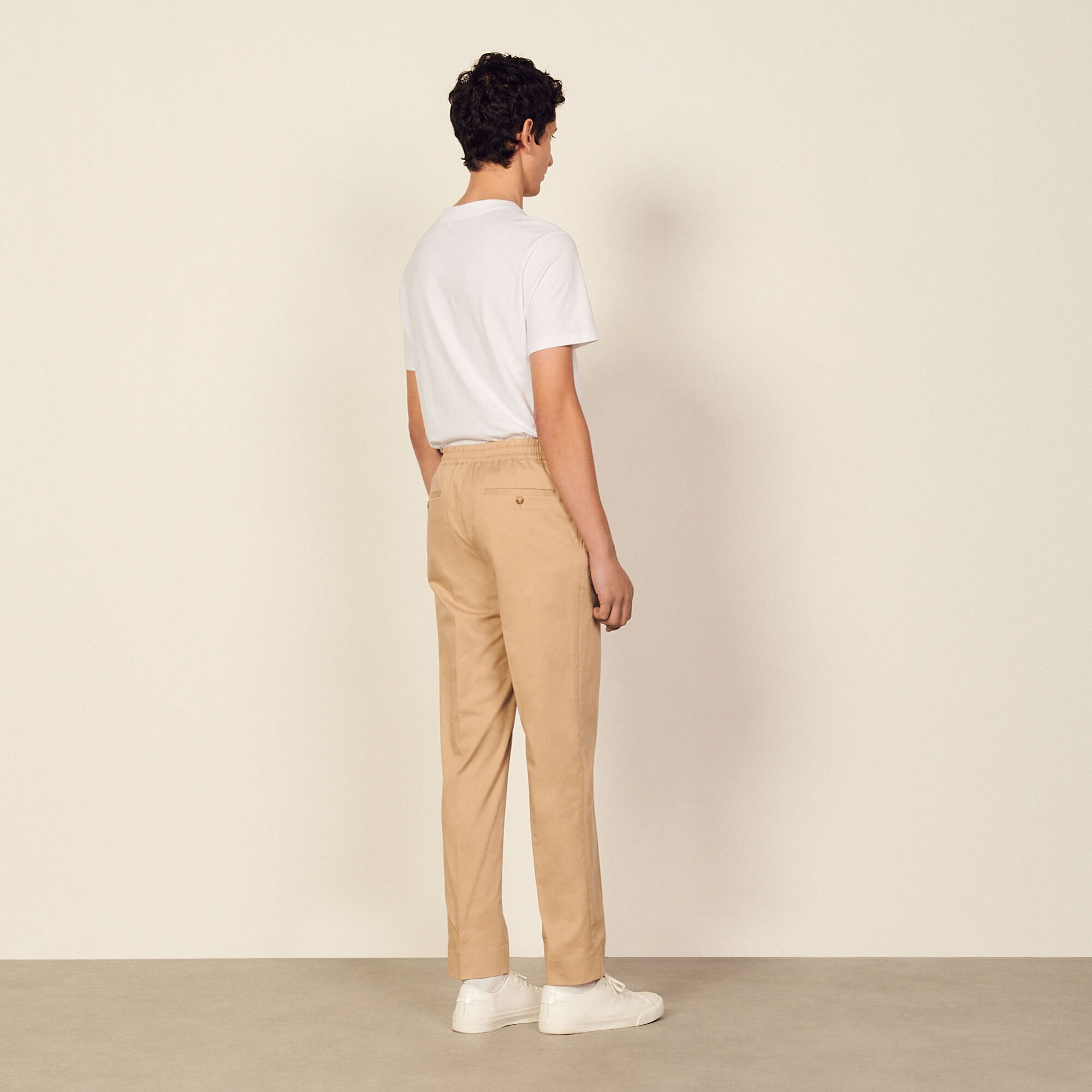 Cotton carrot-fit trousers