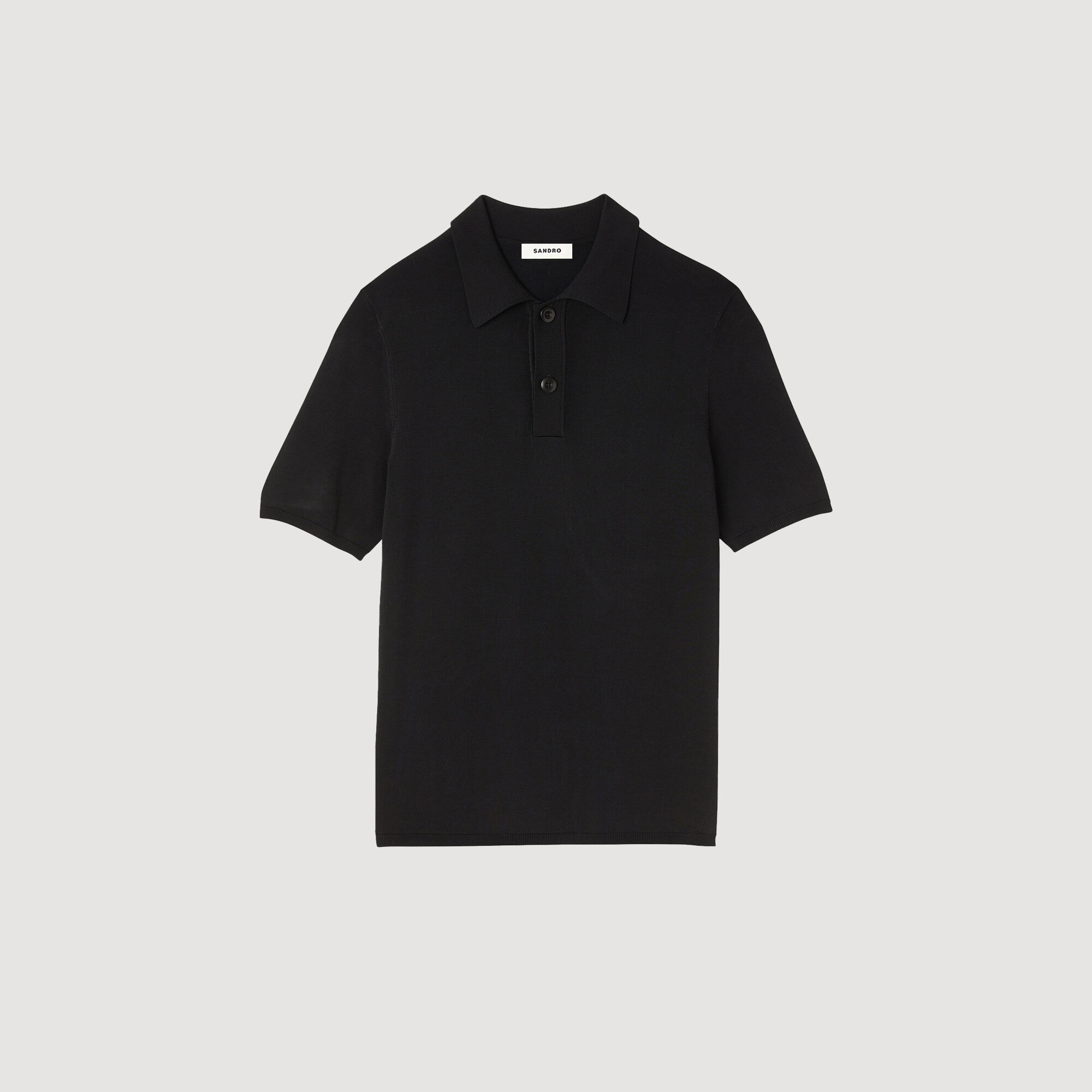 Short-sleeve knitted polo shirt