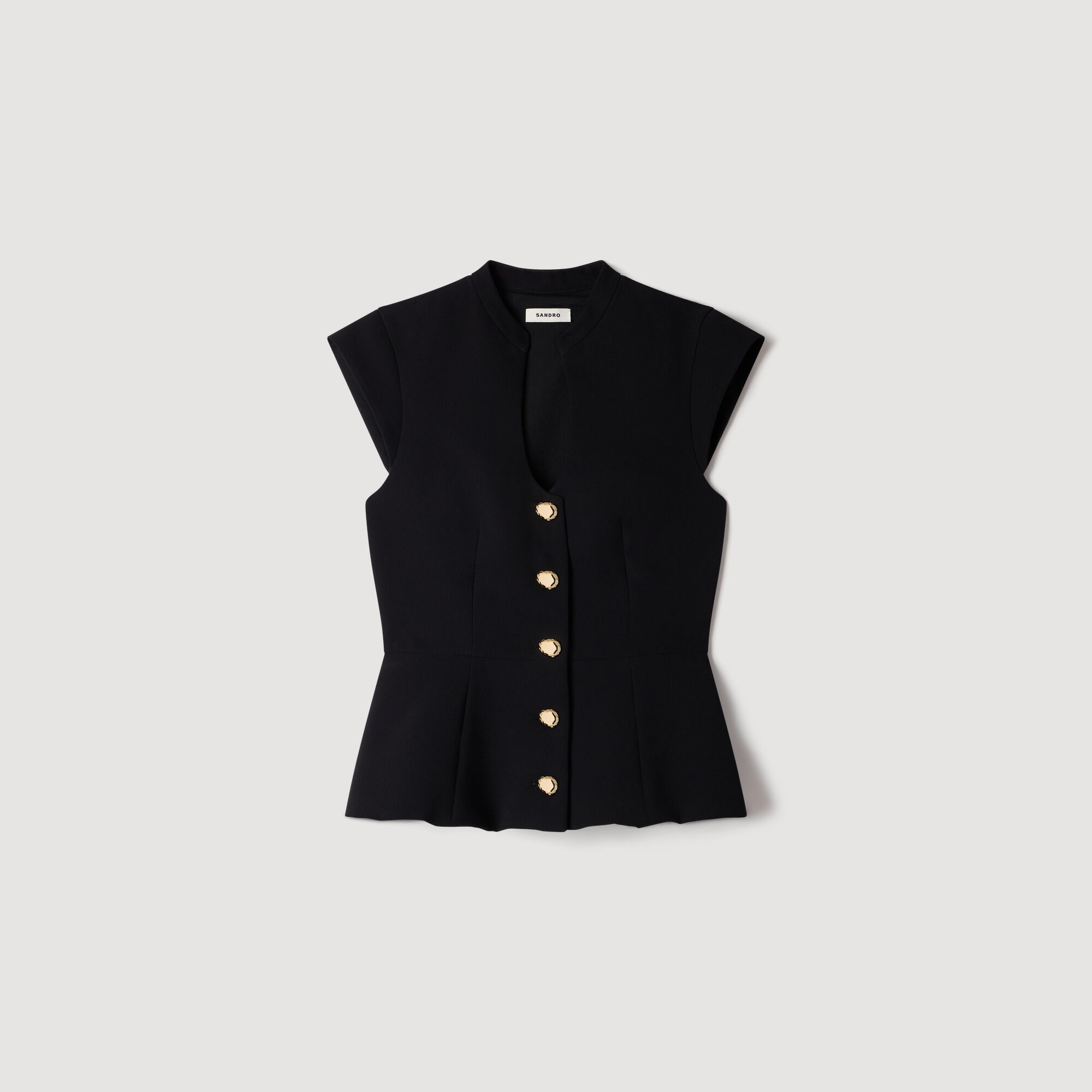 Buttoned peplum top