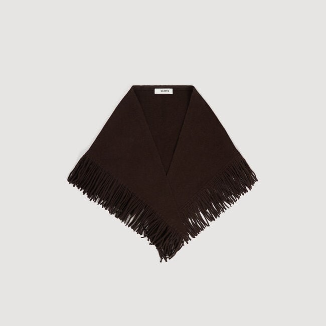 Fringed wool triangle scarf - Women | Sandro