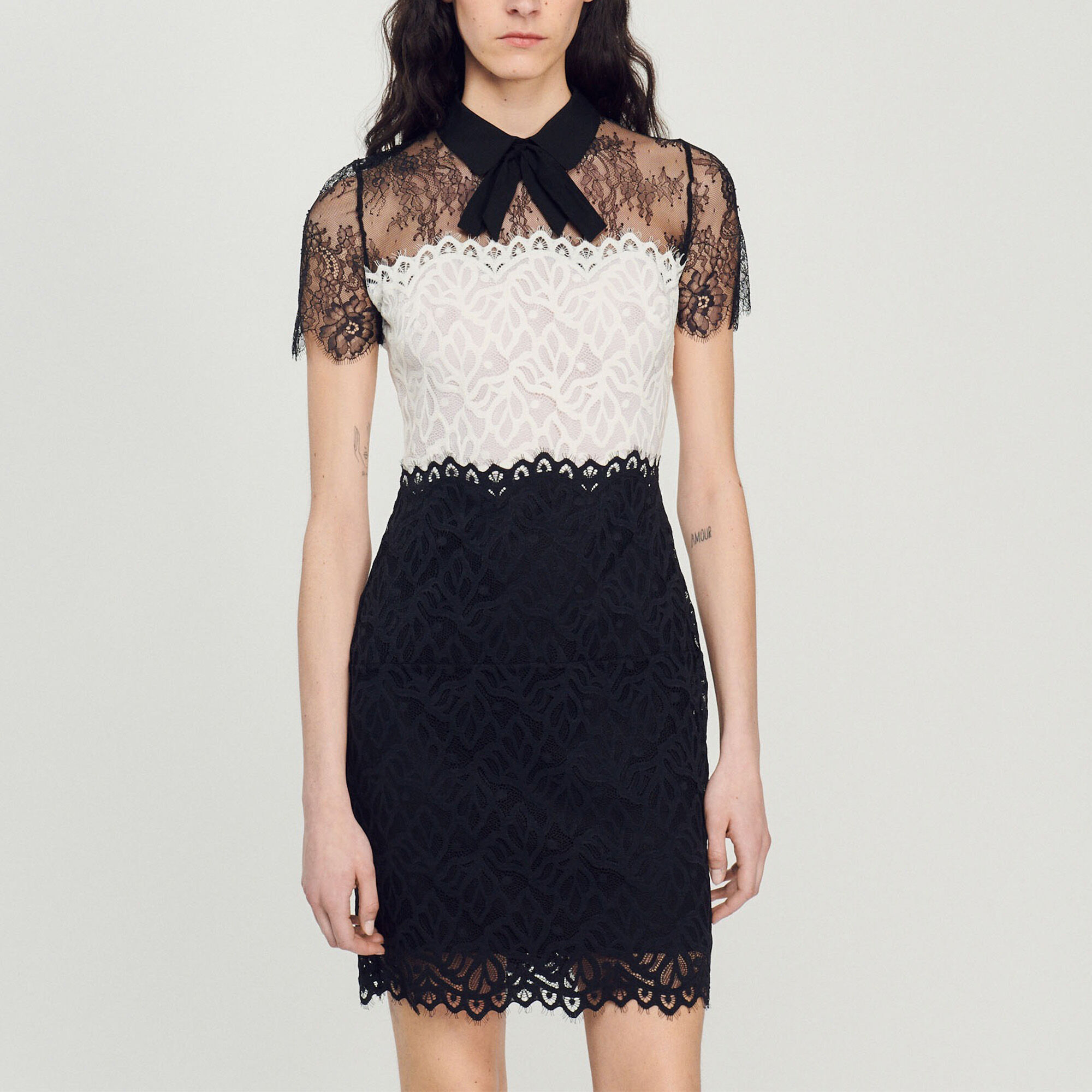 Two-tone lace dress
