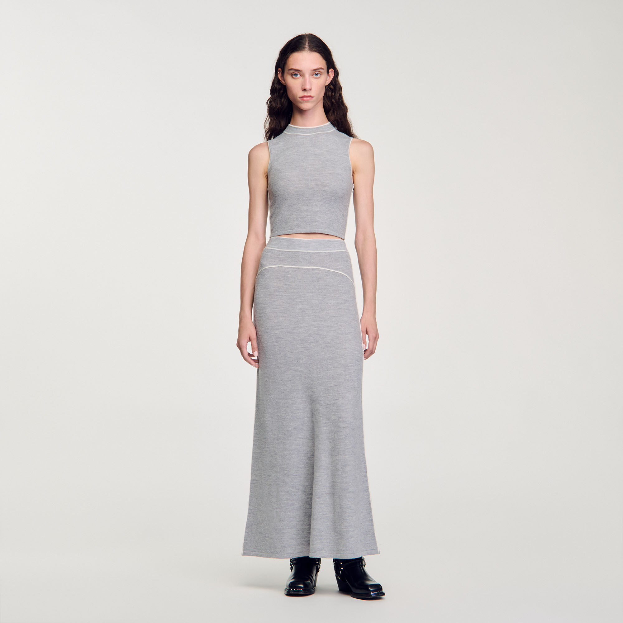 Long wool skirt