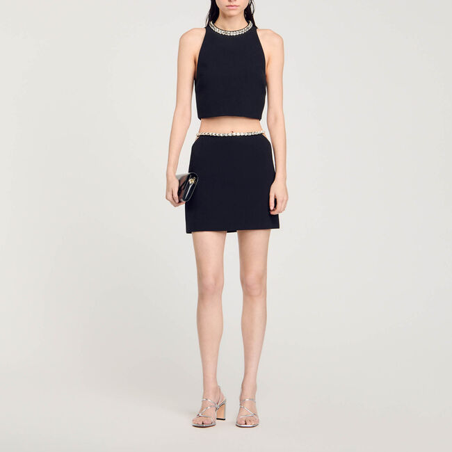 Short rhinestone skirt