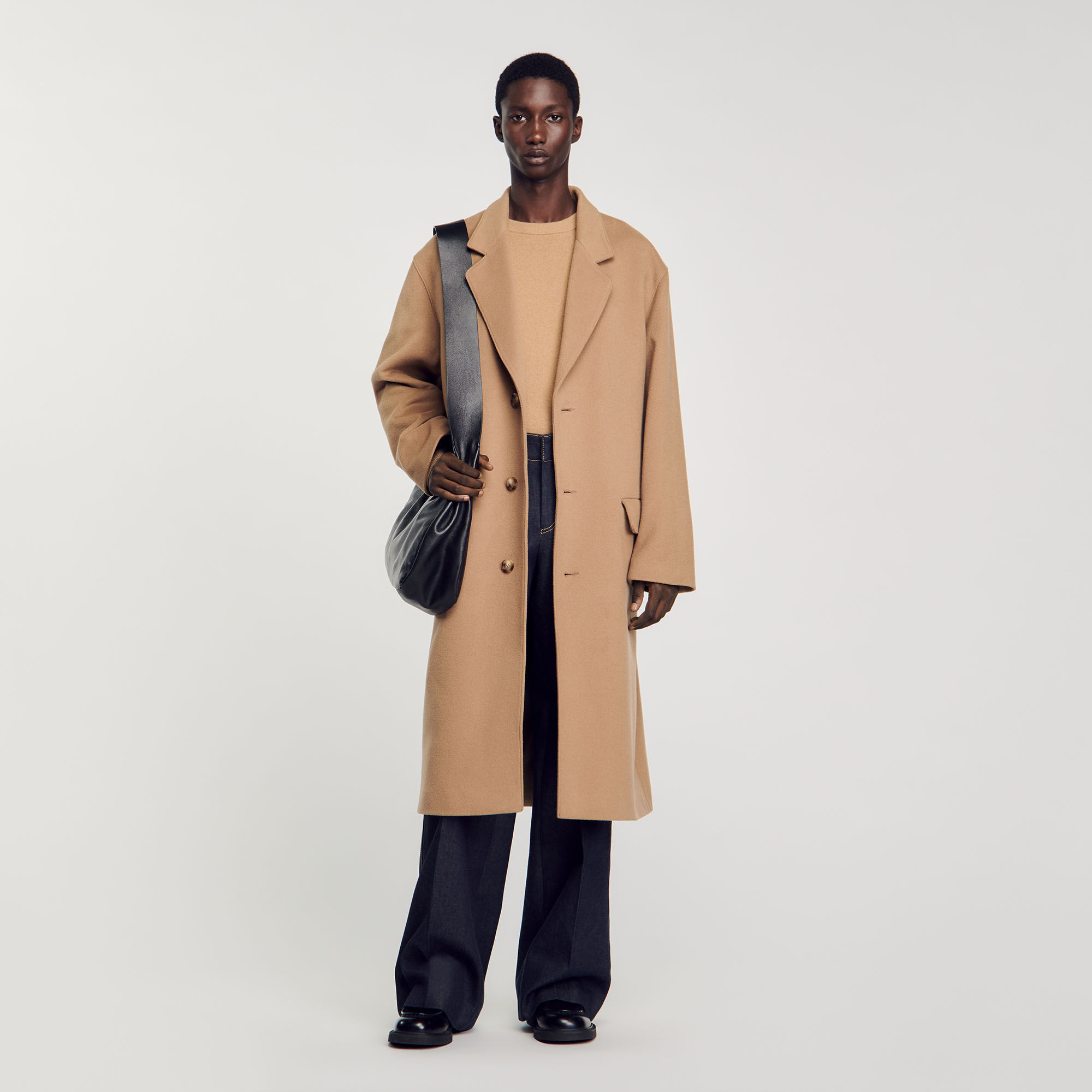 Oversized coat white beige for Men Sandro Paris