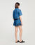 Ruffled denim shorts