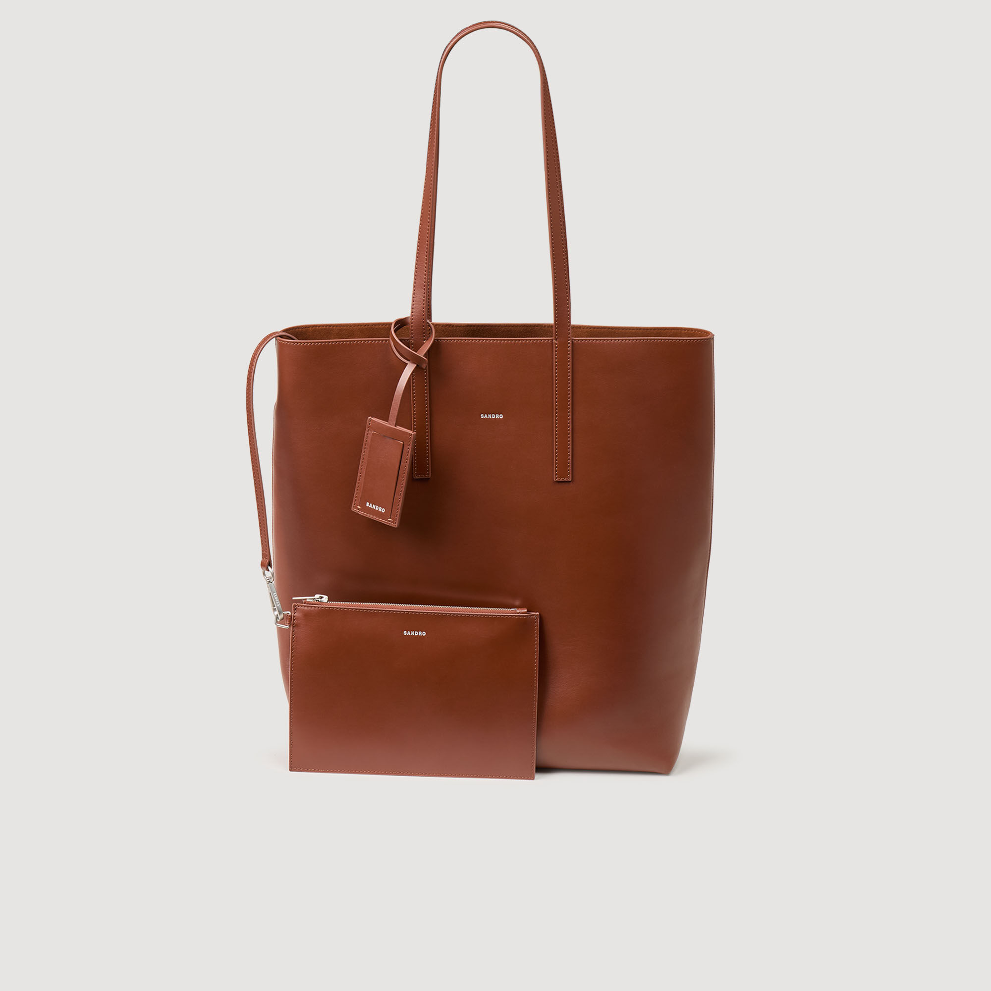 Leather shopping bag