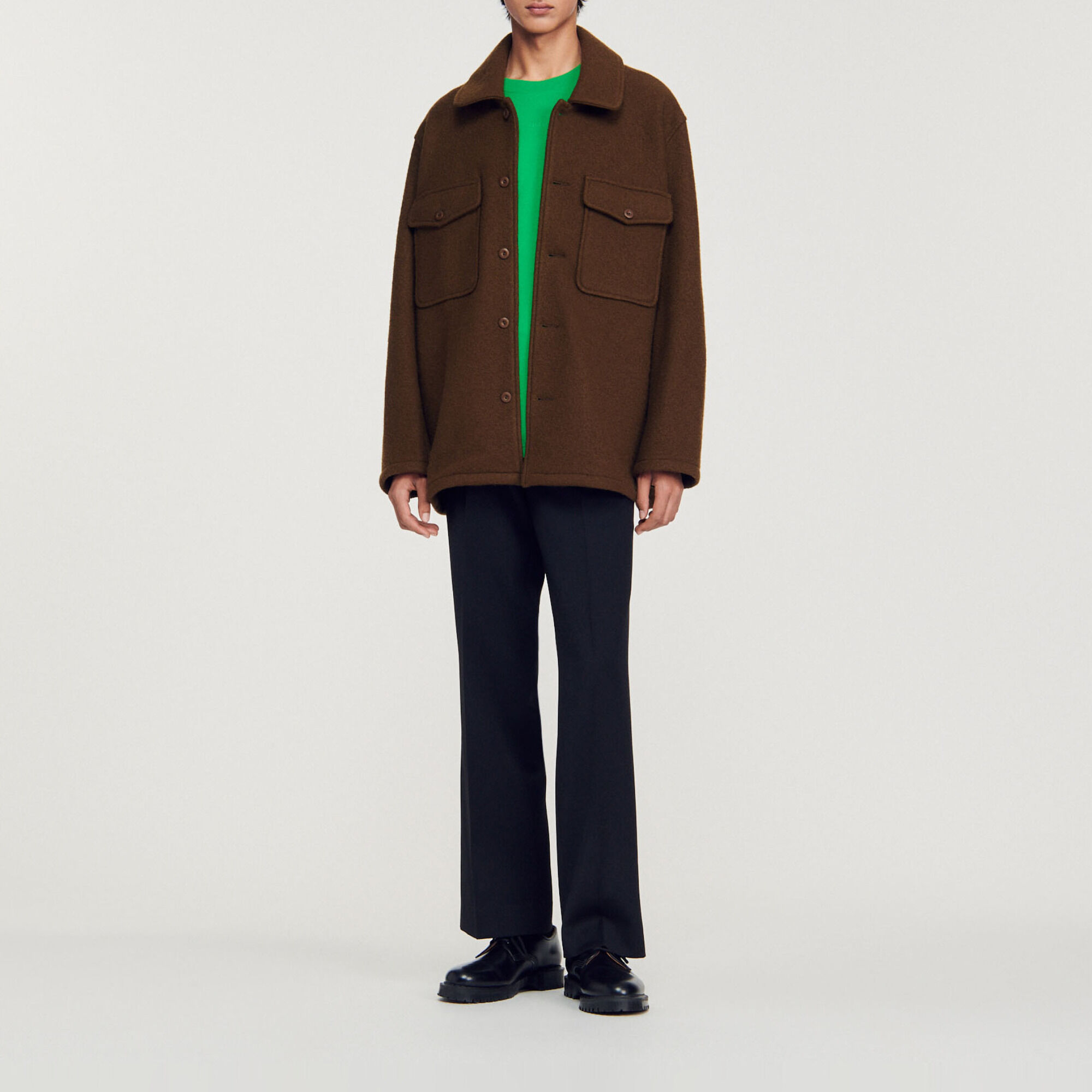 Boiled wool overshirt