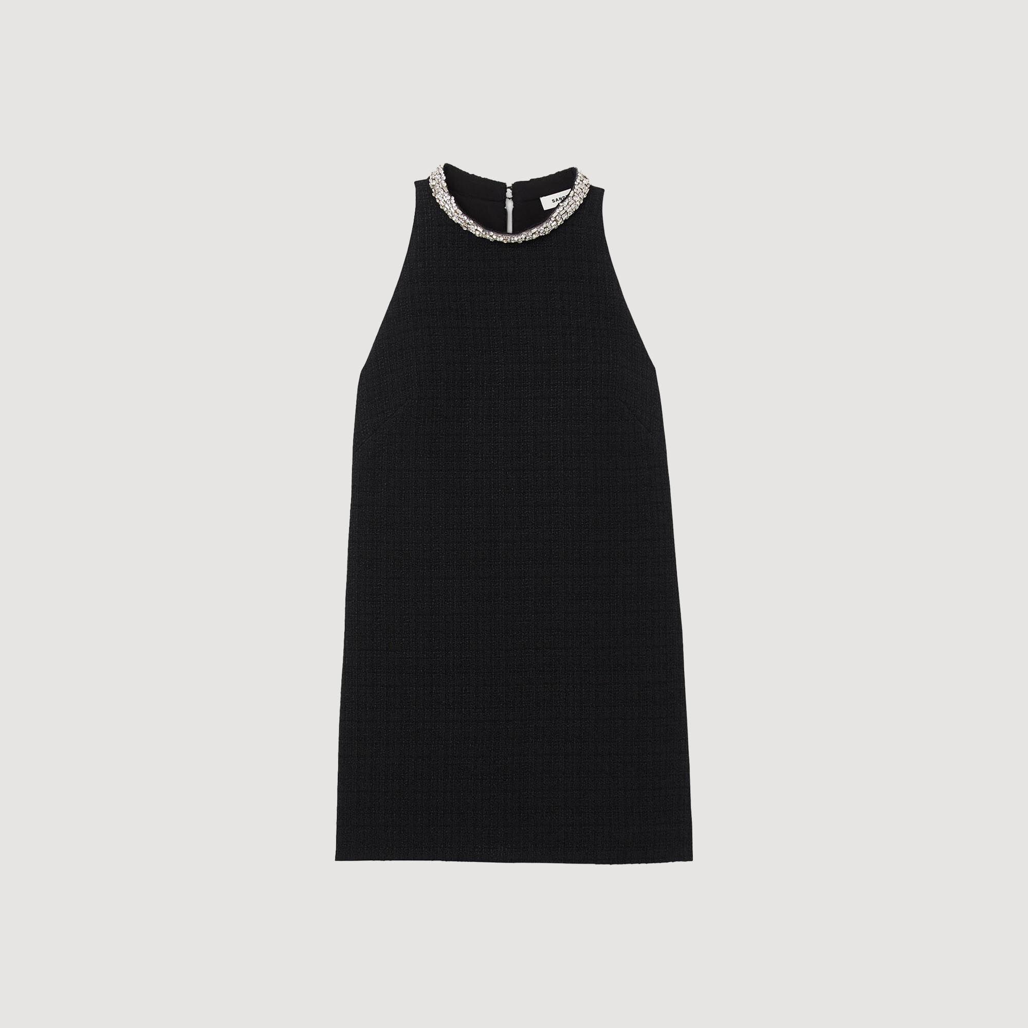 Dress with jewellery collar