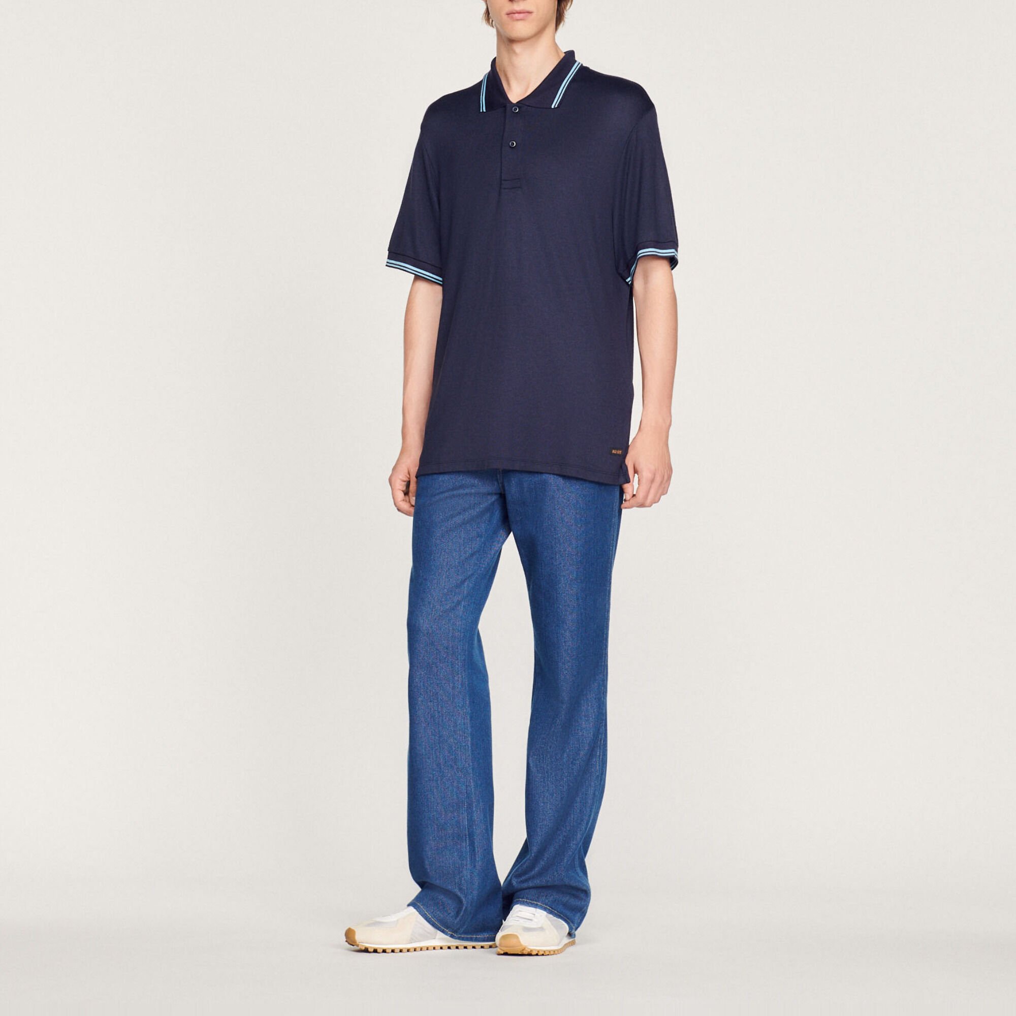 Polo shirt with edging