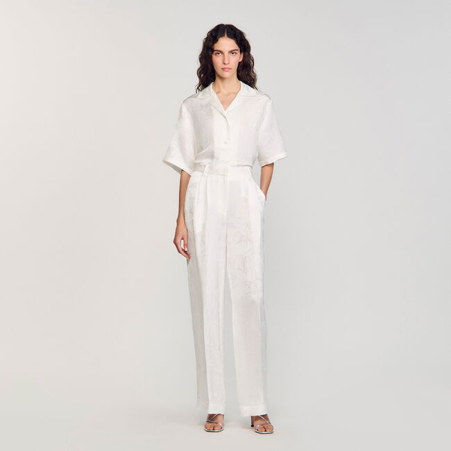 Jacquard flowers trousers