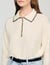 Contrast polo-neck knit jumper