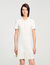 Short knit dress with polo neck