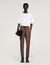 Elasticated straight-leg trousers