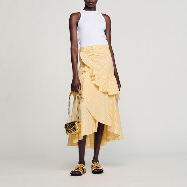 Long asymmetrical skirt