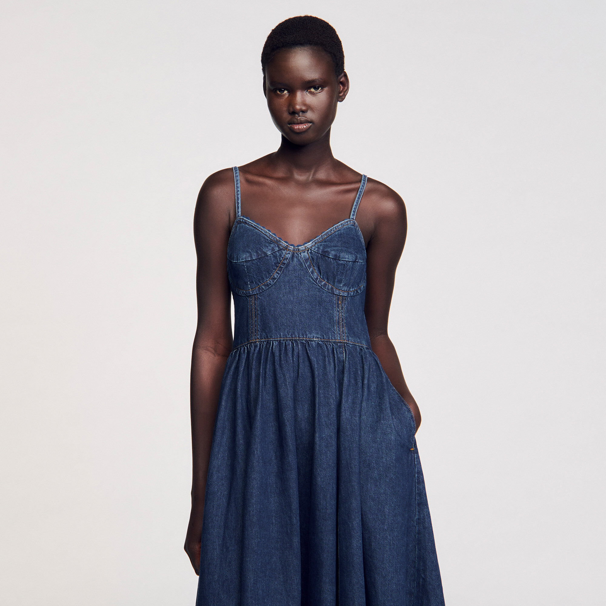 Midi denim dress