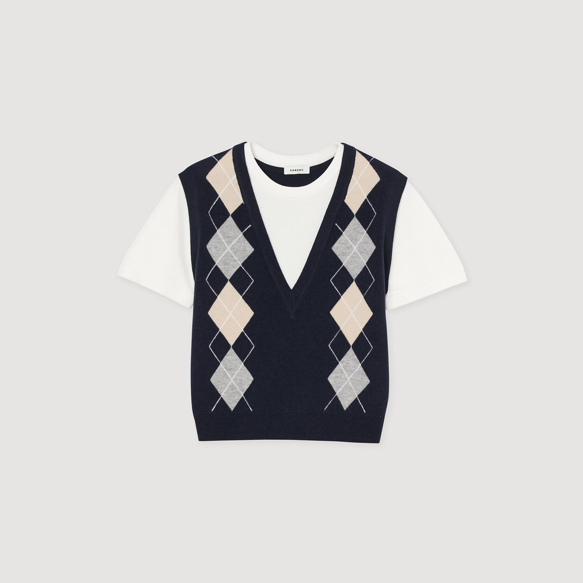 Argyle layered effect jumper