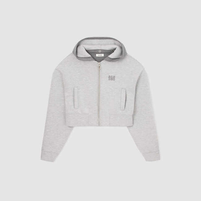 Hooded sweatshirt jacket