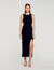 Rhinestone slit maxi dress