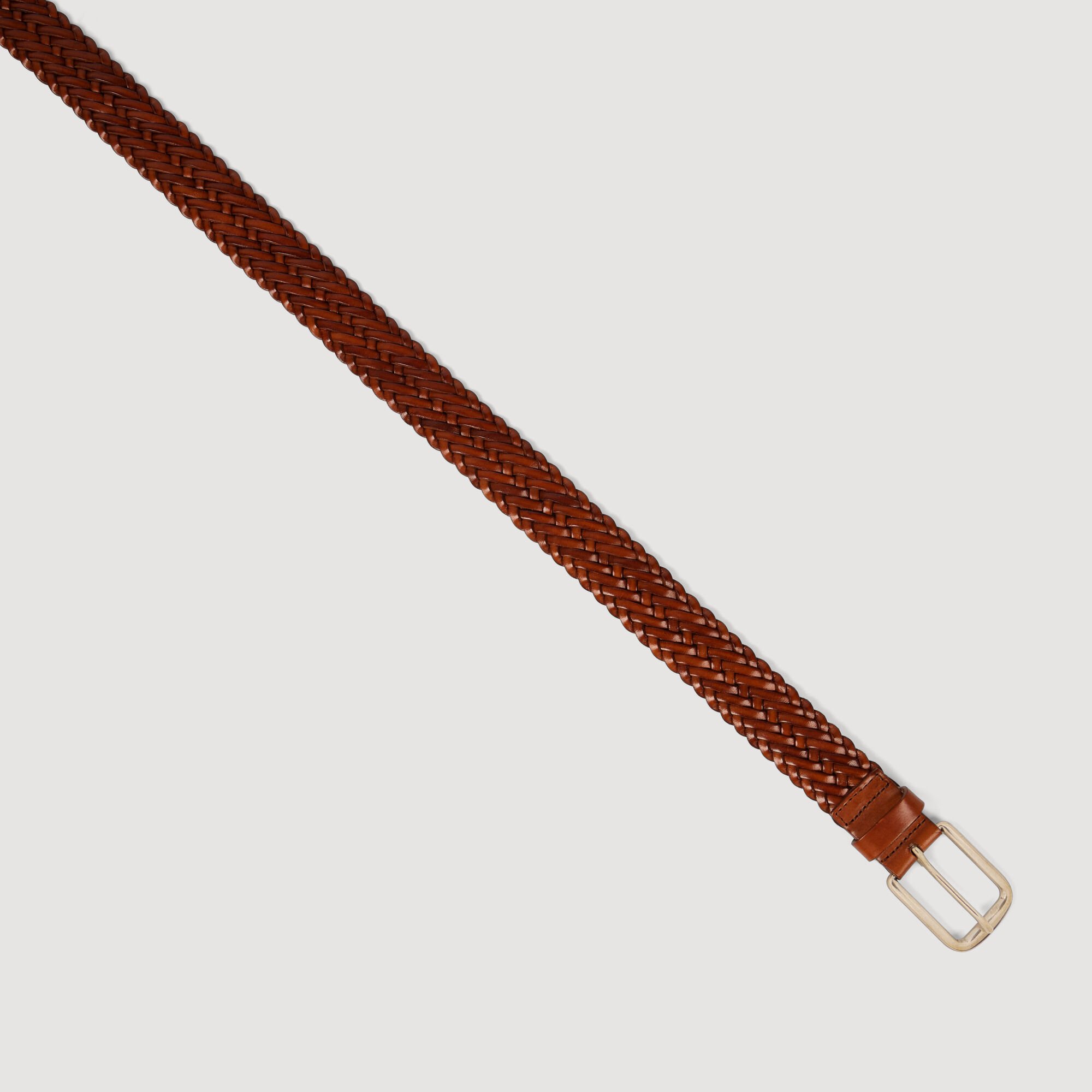 Braided leather belt