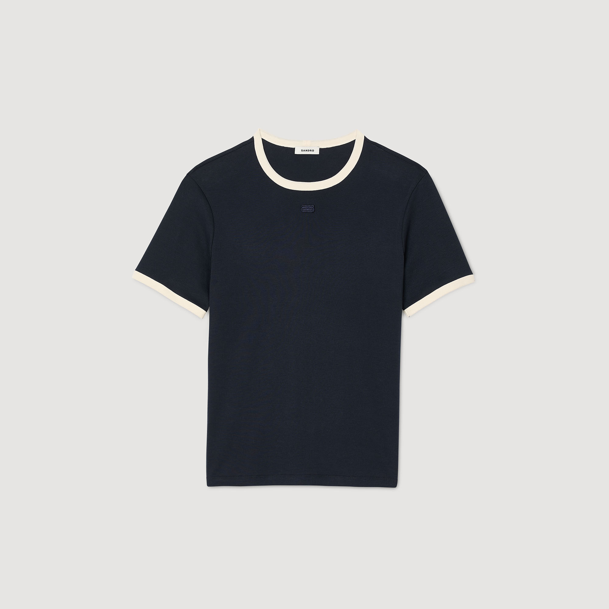 Two-tone patch T-shirt