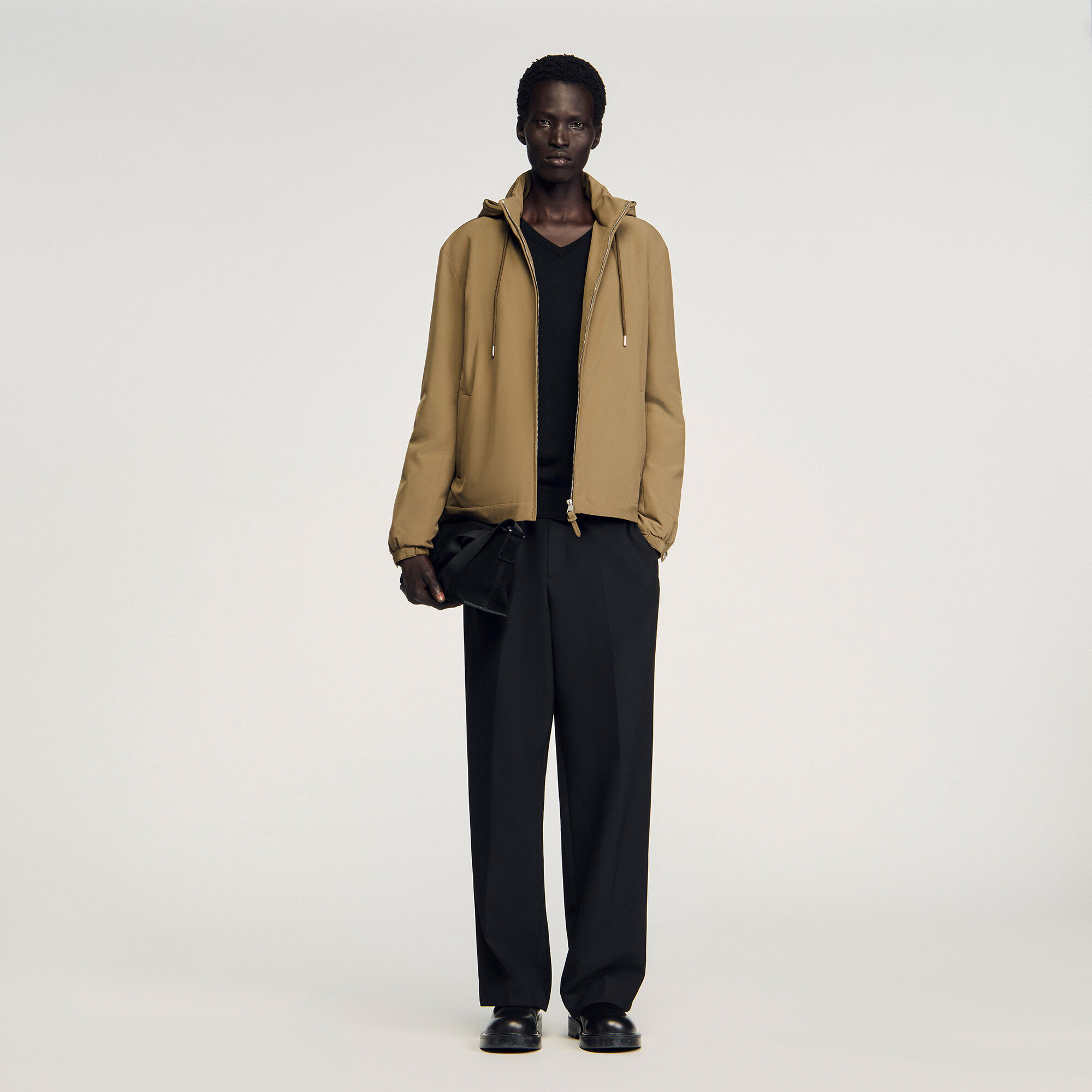 Zip-up hooded jacket