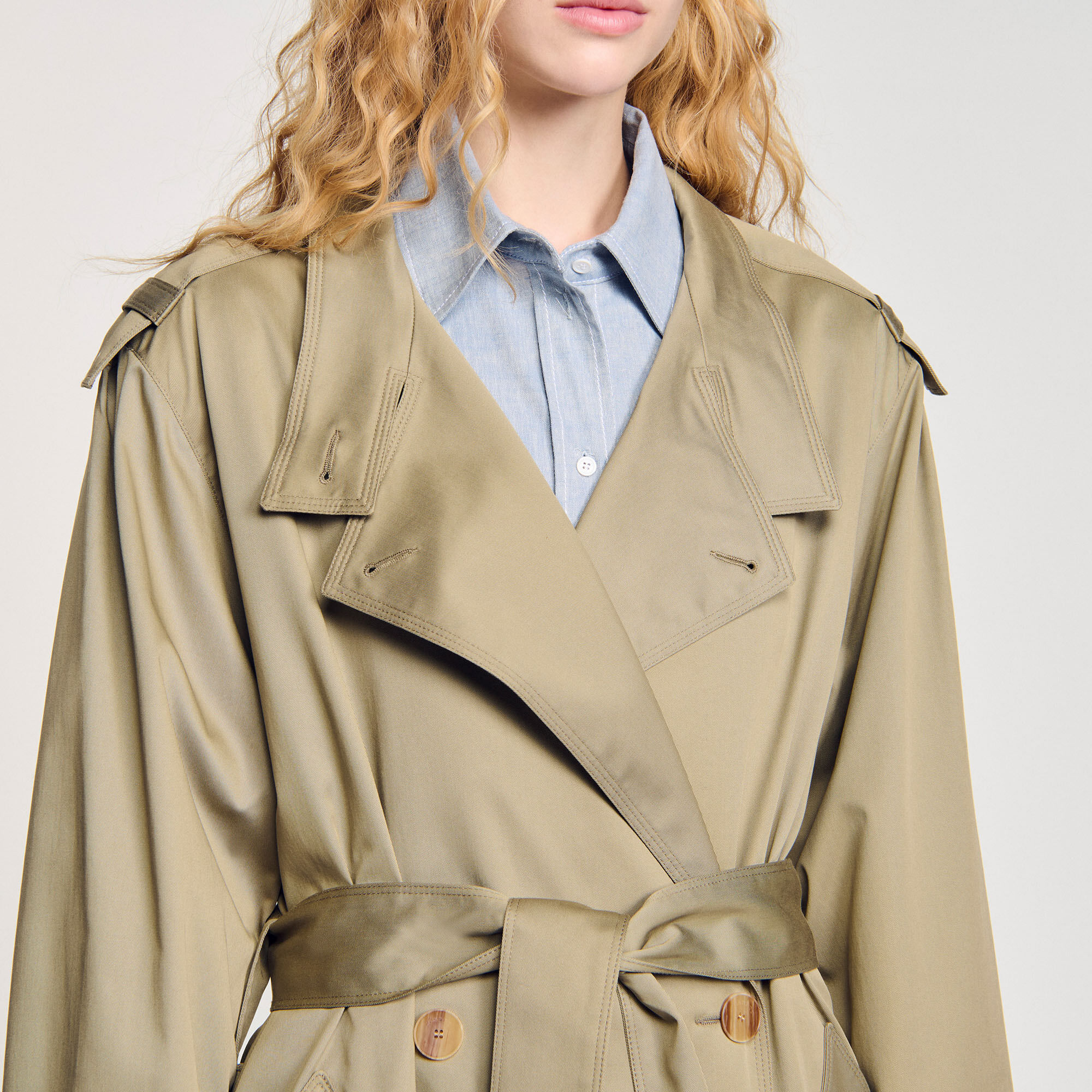 Belted trench coat