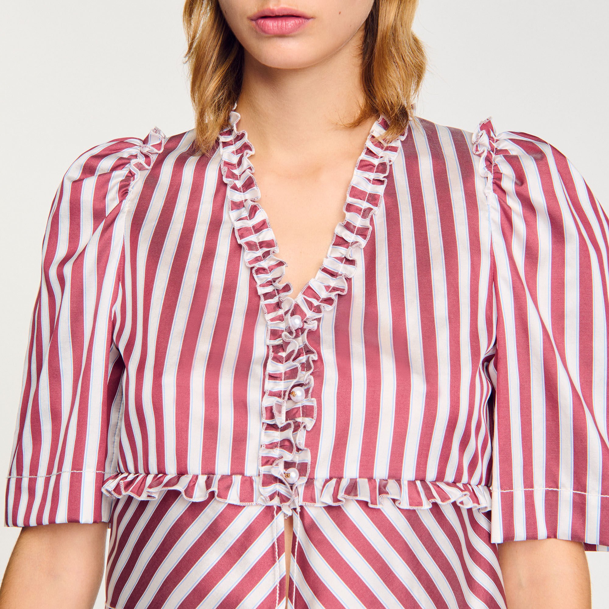 Ruffled striped shirt