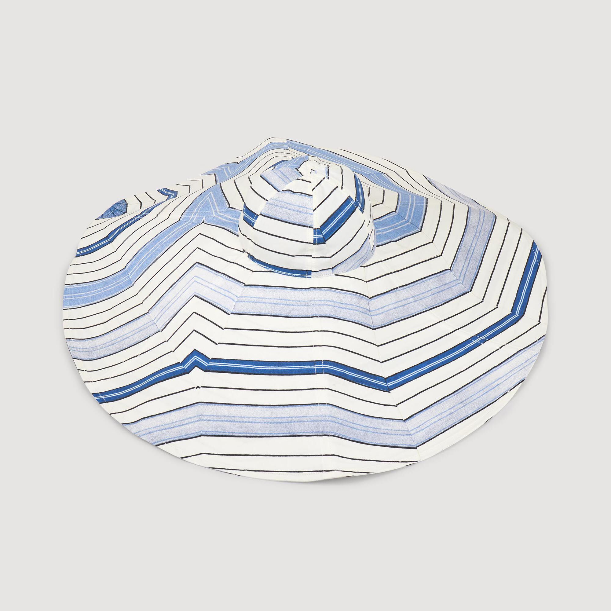 Striped cotton floppy sun hat