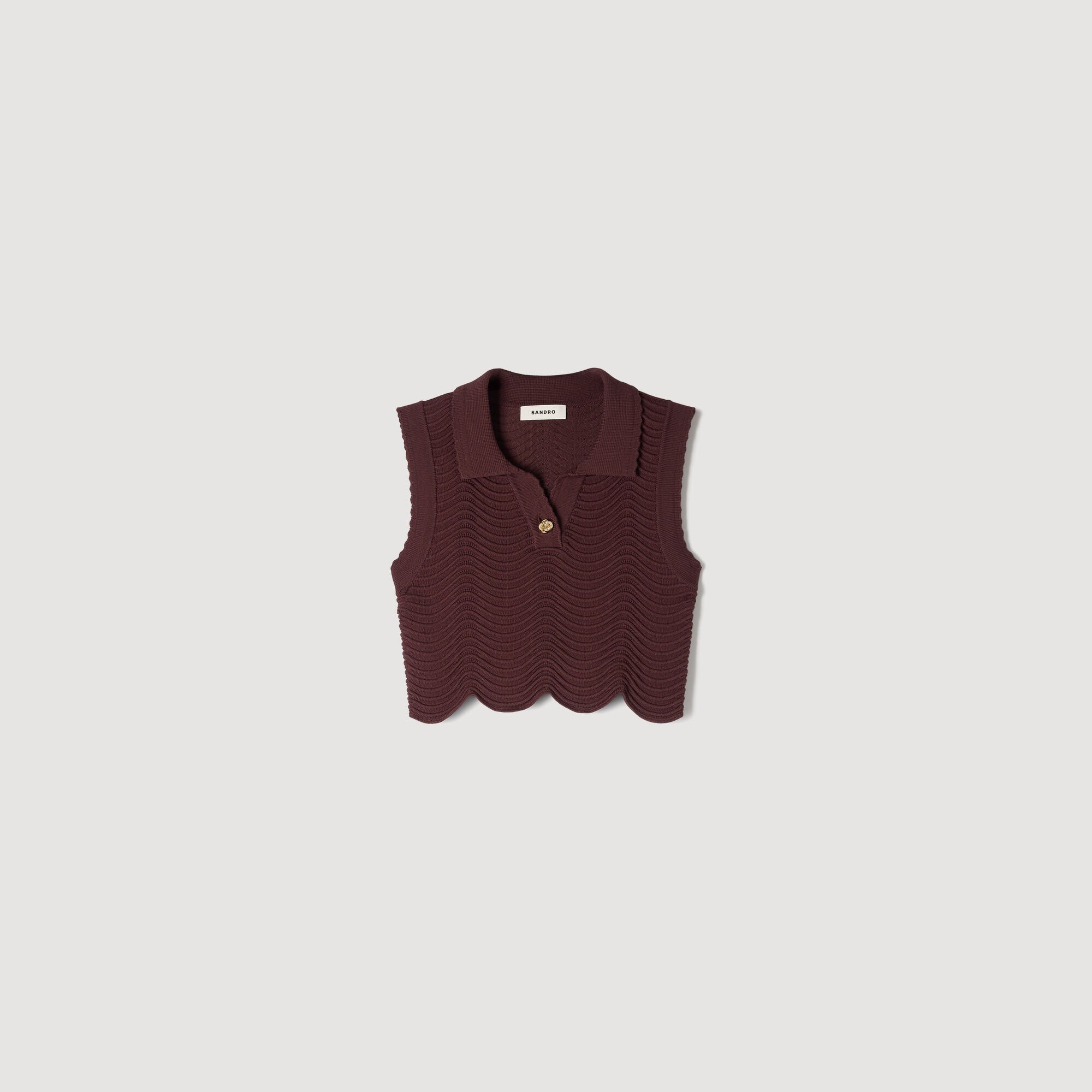 Cropped decorative knit top