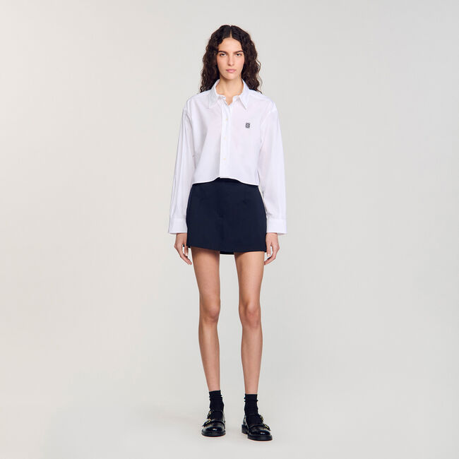 Cropped poplin shirt