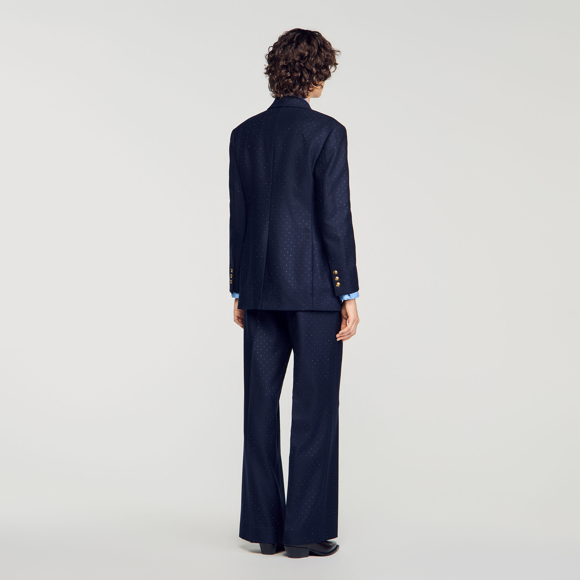 Rhinestone wool suit jacket - Women | Sandro