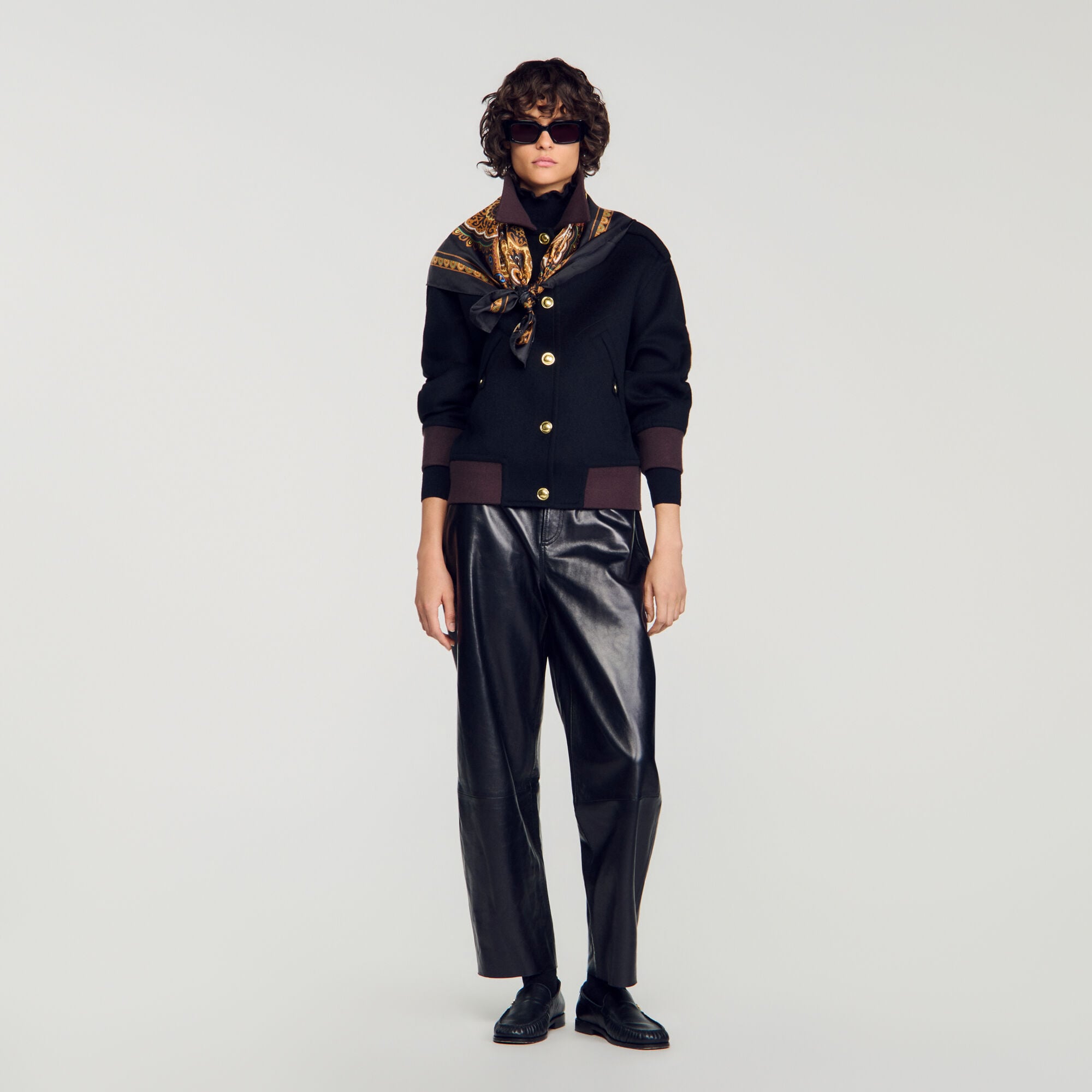 Short coat with contrast collar - Women | Sandro