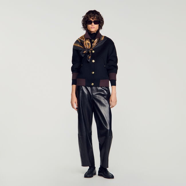 Short coat with contrast collar - Women | Sandro