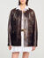 Long distressed leather jacket - Women | Sandro