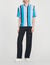 Flowing striped short-sleeved shirt