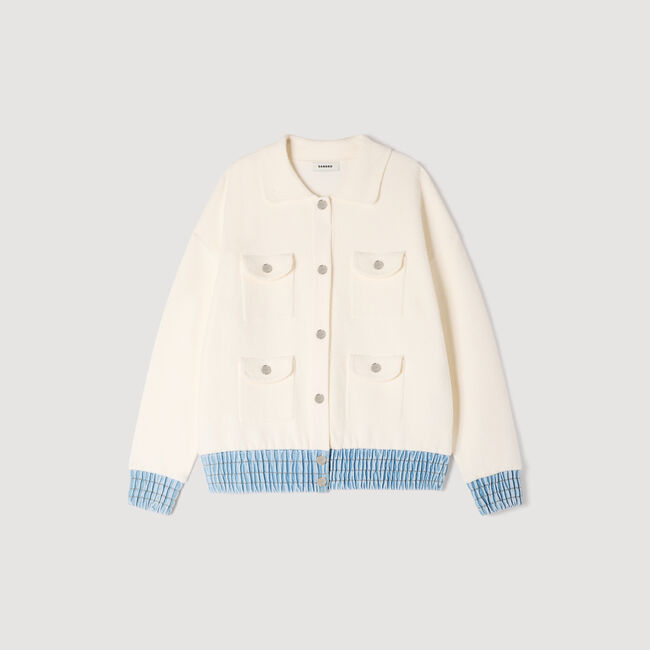 Cardigan with denim details