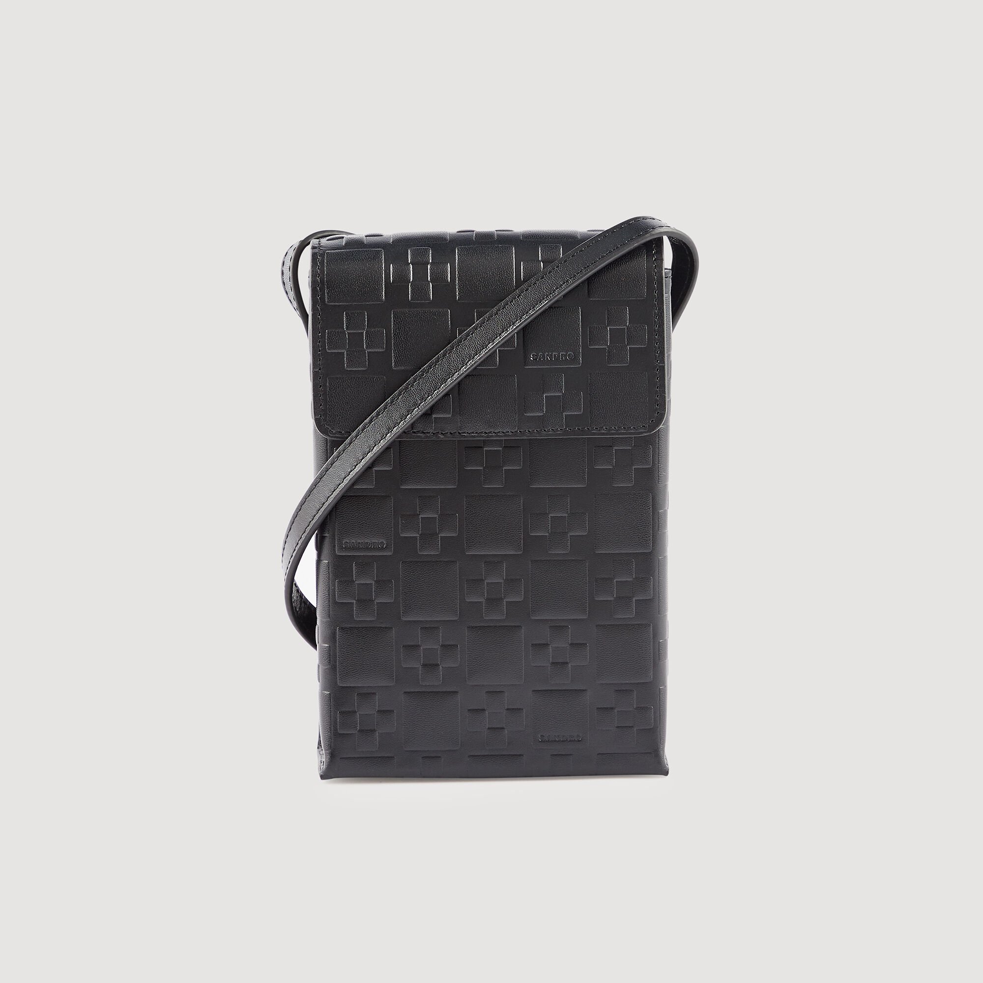 S monogram-embossed small leather bag