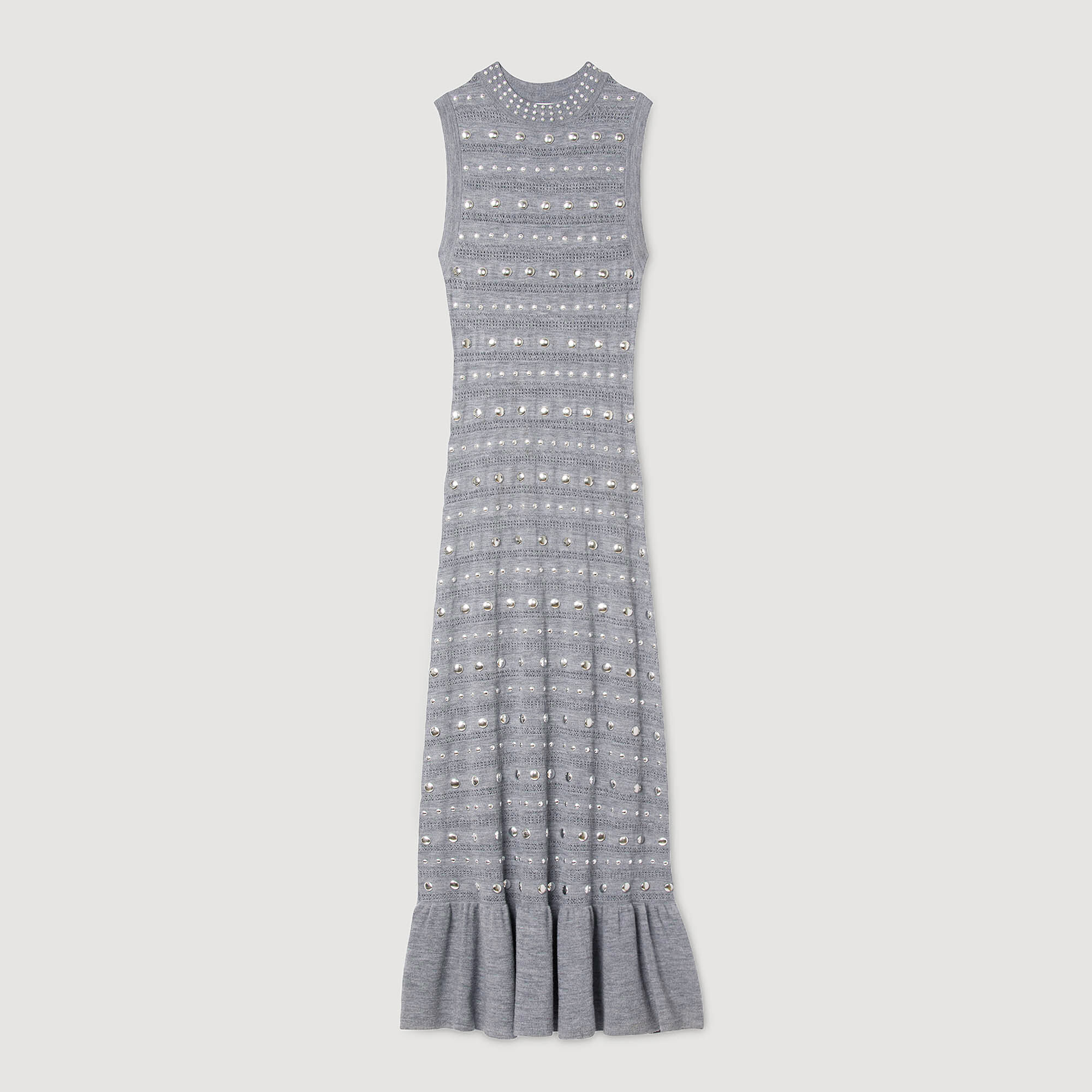 Knit maxi dress with studs