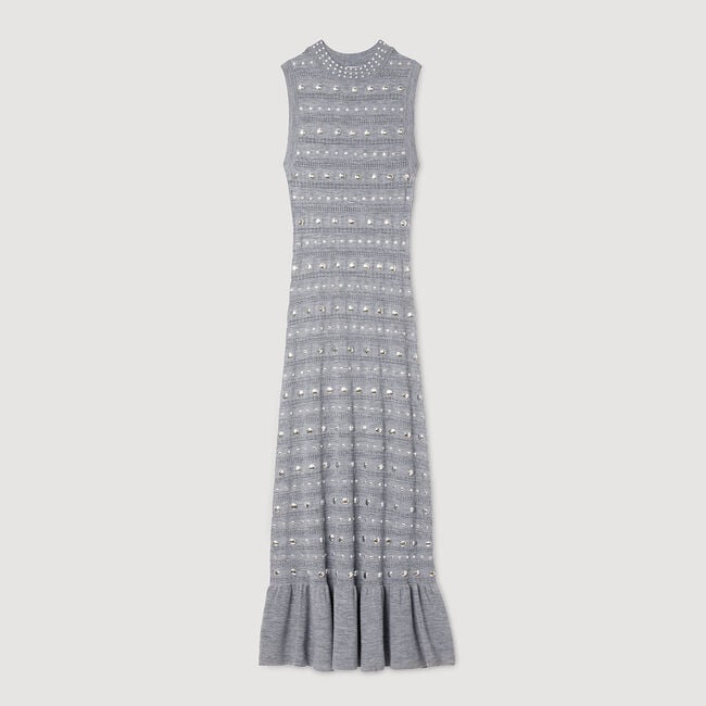 Knit maxi dress with studs