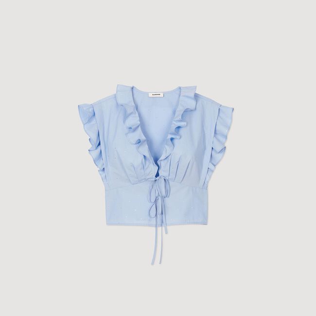 Rhinestone ruffle top