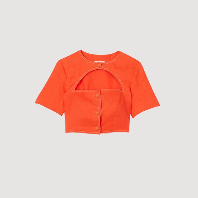 Crop top with cutaway design