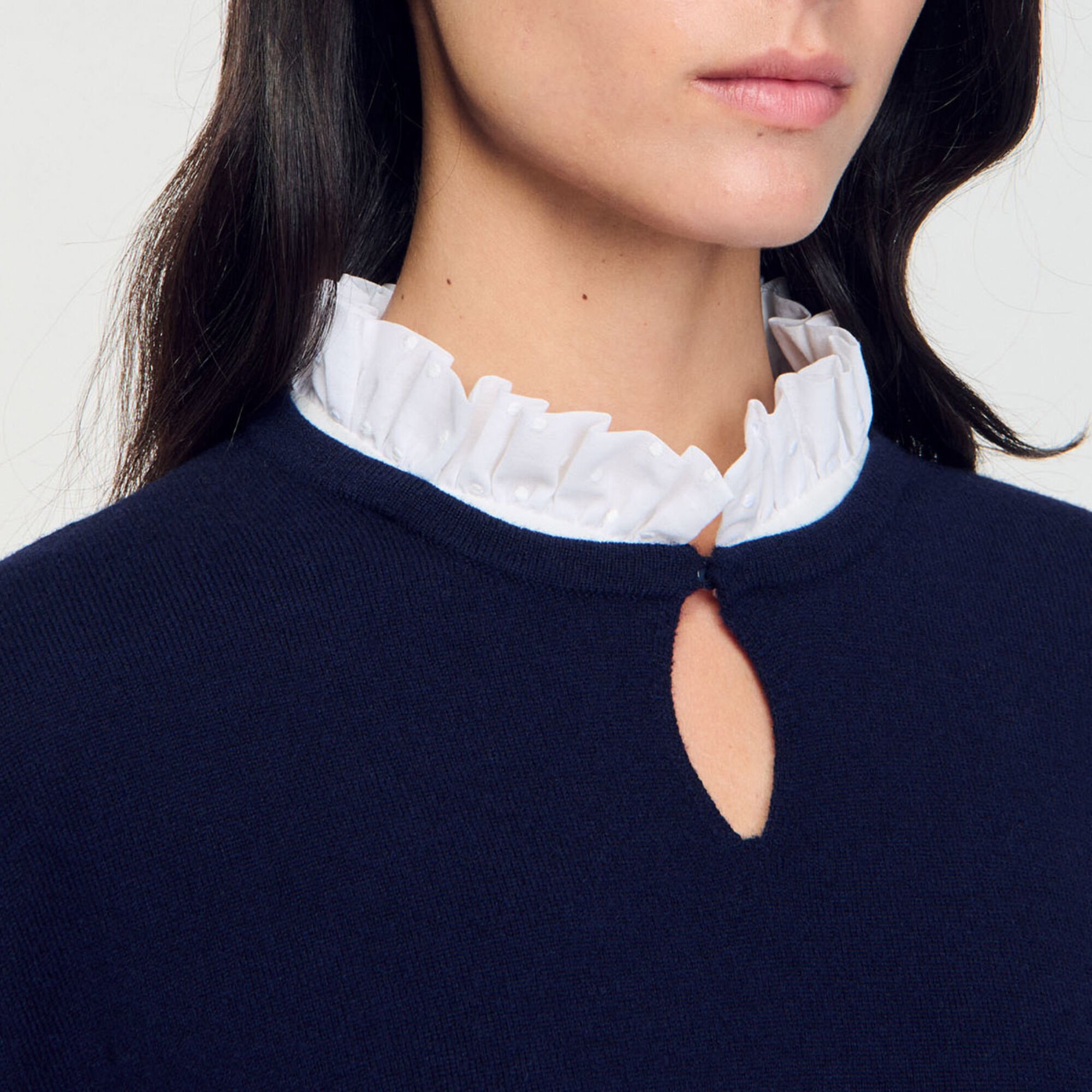 Ruffled wool and cashmere jumper