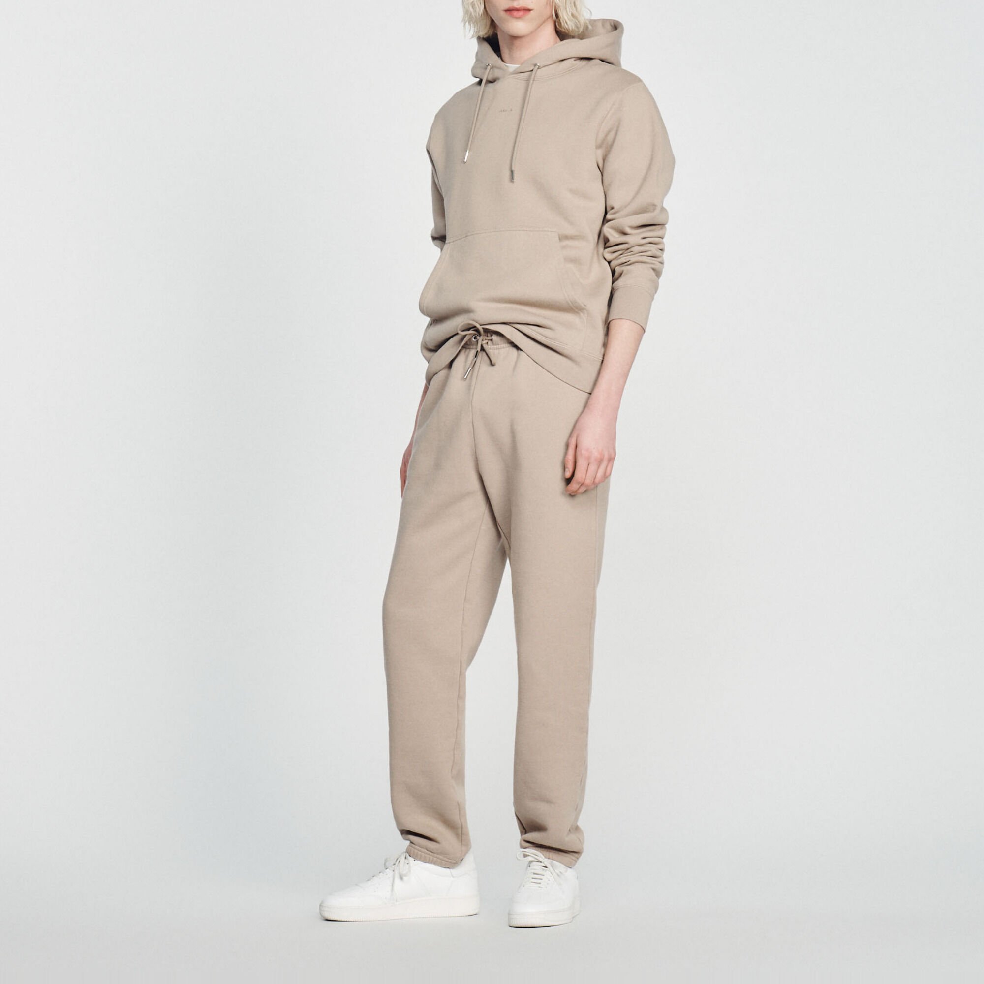 Embroidered fleece jogging bottoms