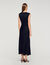 Satin maxi dress with rhinestones
