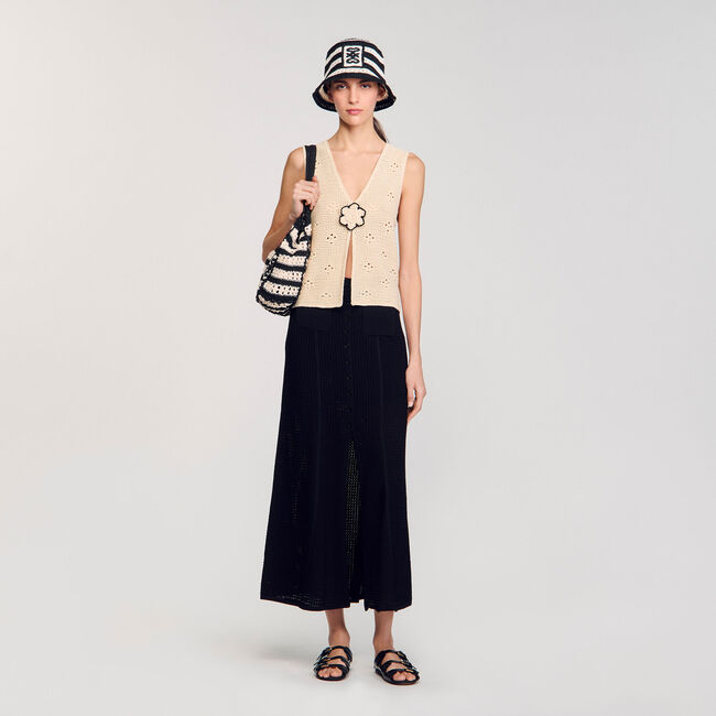 Long decorative knit skirt