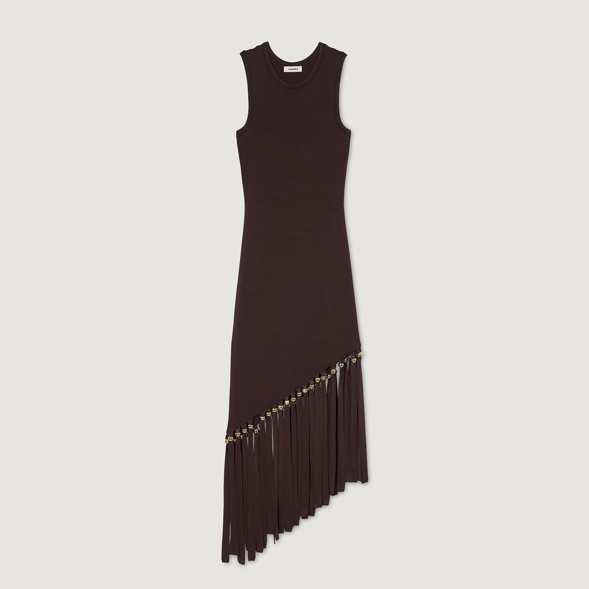 Fringed and beaded maxi dress