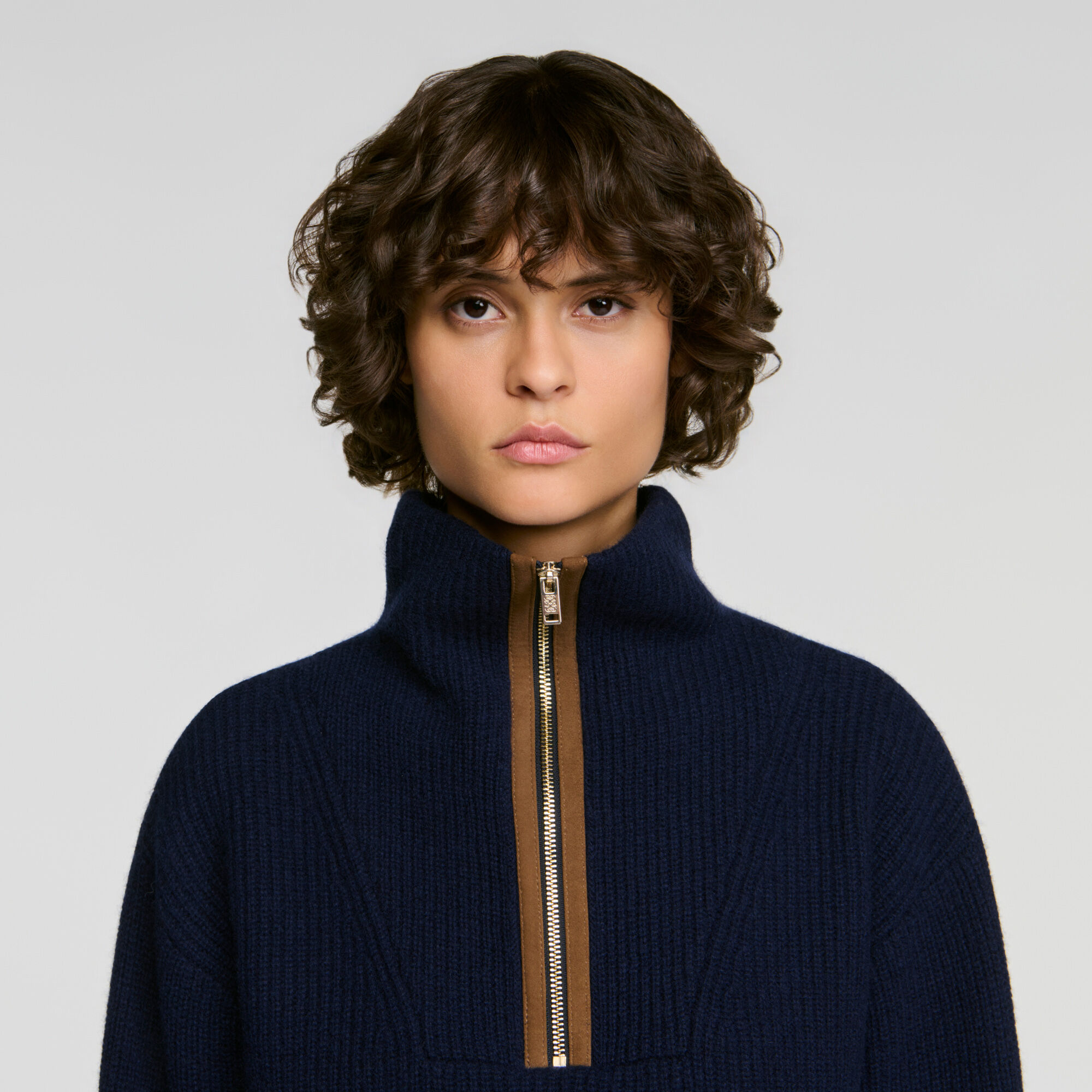 Wool and cashmere half-zip jumper - Women | Sandro