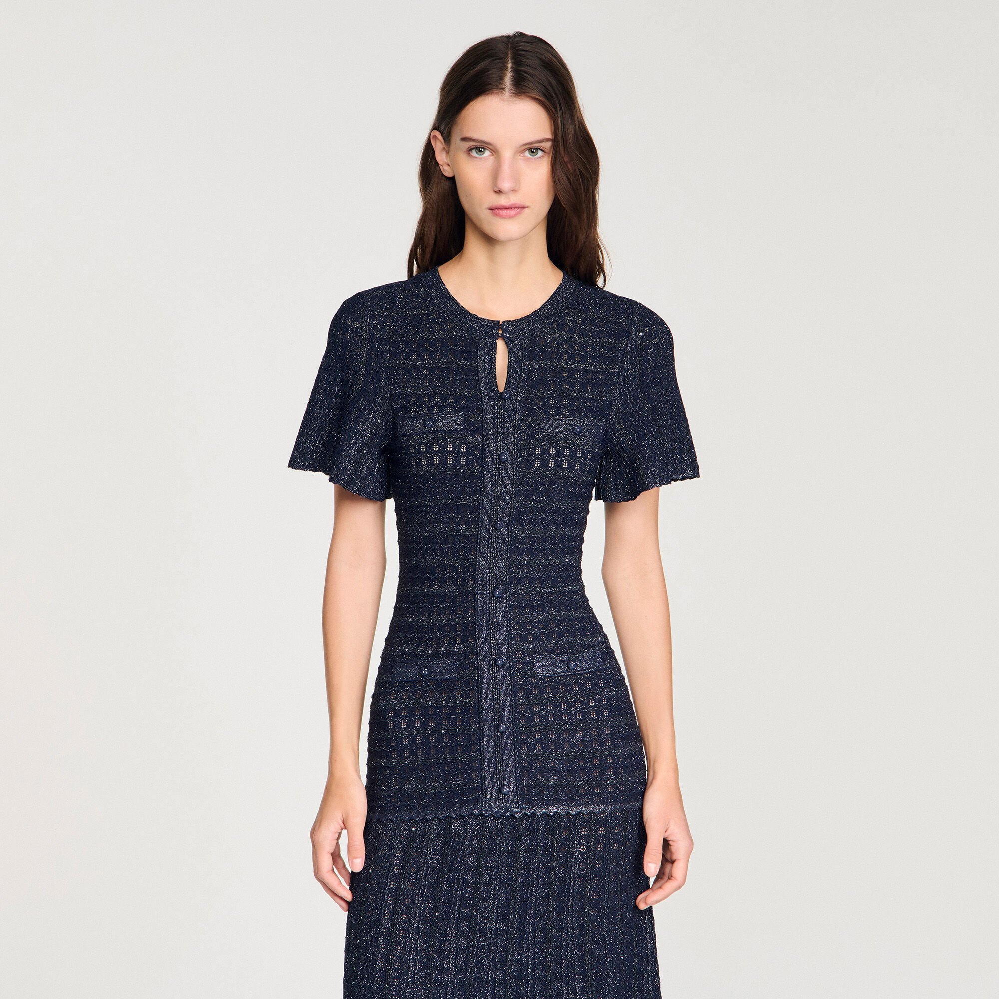 Rhinestone knit maxi dress